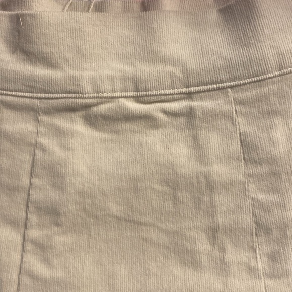 High Rise Corduroy Pleated Juniors Mini Skirt with Frayed Hem, Size M, Ivory NWT - Picture 2 of 10